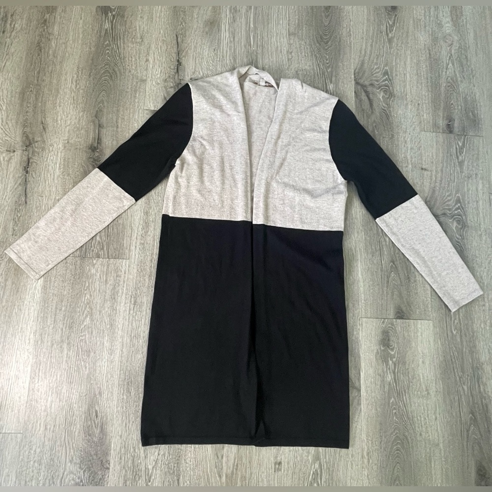 Chic Black and Gray Women's Cardigan